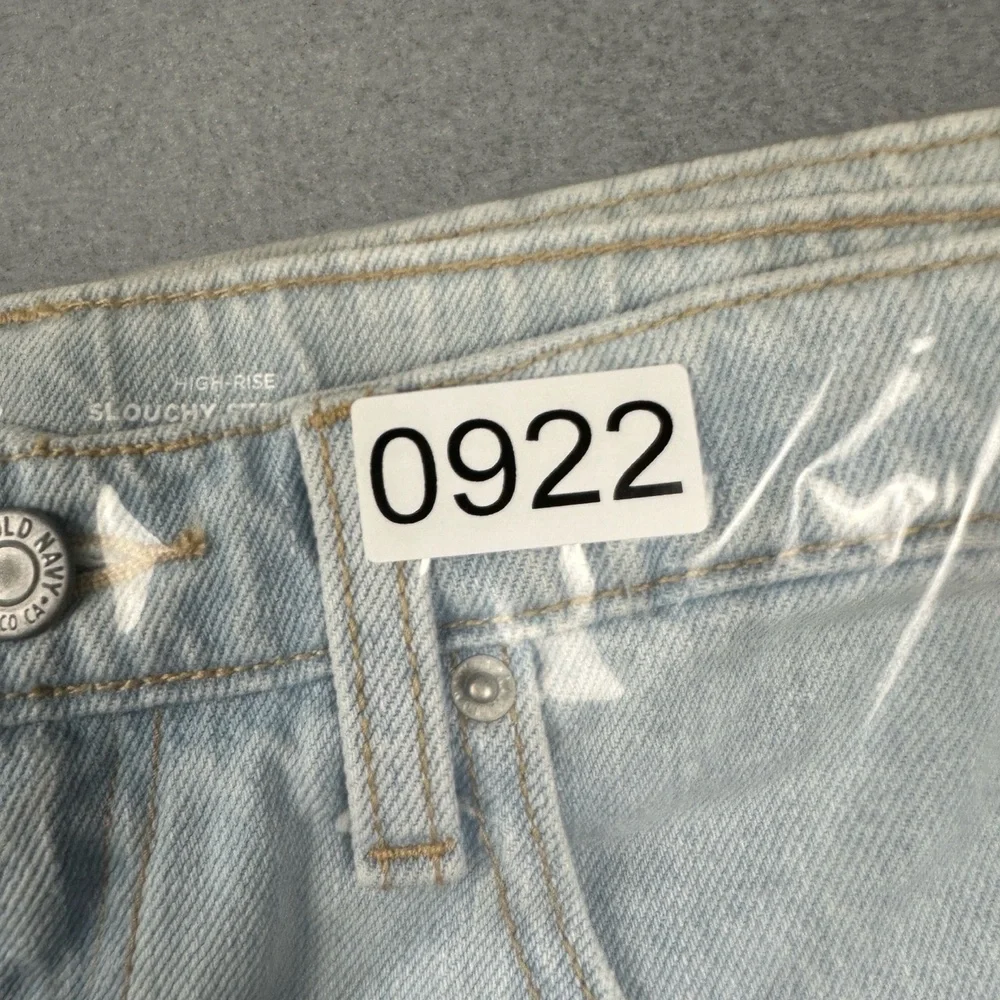 Old‎ Navy Jeans Girls 12 Light Wash High Rise Slouchy Straight Blue Denim